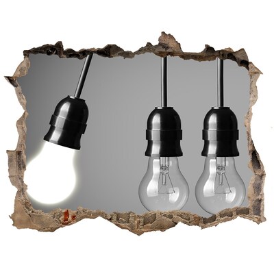 Hole in the wall sticker Broken wall with hanging lamps