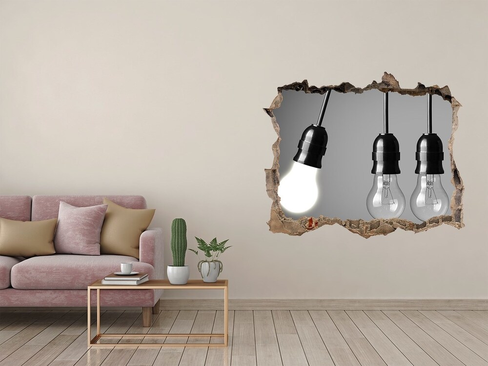 Hole in the wall sticker Six bulbs