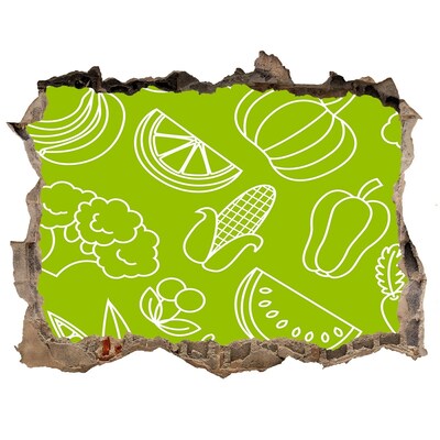 Hole wall sticker Fruit paradise in a hole in the wall