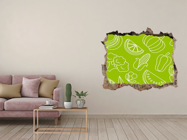 Hole wall sticker Fruits and vegetables