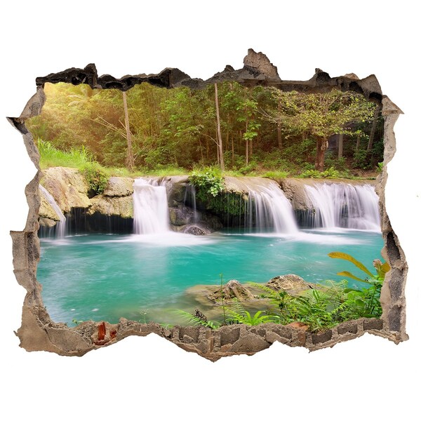 Hole in the wall decal Waterfalls in a tropical forest