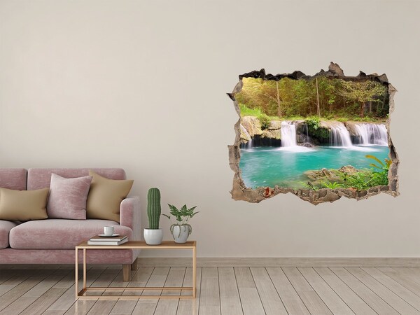 Hole in the wall decal Waterfalls in a tropical forest