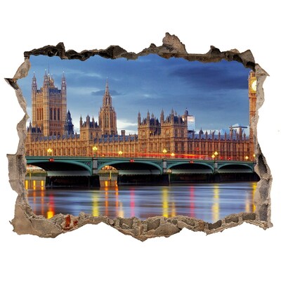 3D wall hole View of London
