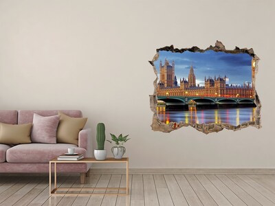 3D wall hole View of London