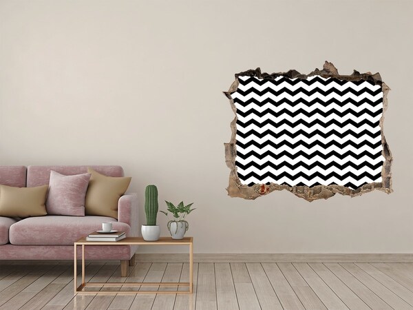 Hole wall sticker Zigzags