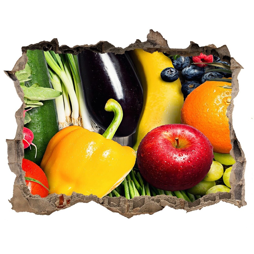 Hole wall sticker Vegetables and fruits