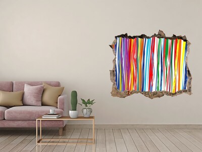 Hole wall sticker Colorful stripes