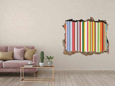 3D wall hole Colorful stripes