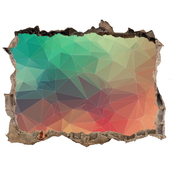 Hole wall sticker Colorful geometry in a hole in the wall