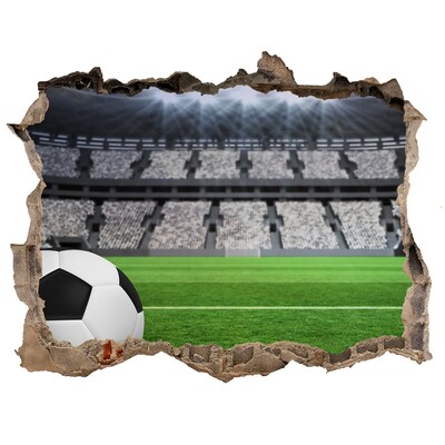 Hole in the wall decal Football stadium with a ball