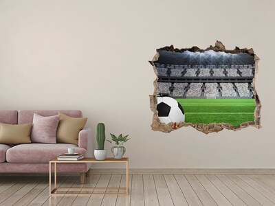 Hole in the wall decal Football stadium with a ball