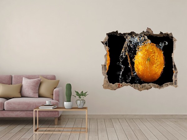 Hole wall sticker Orange in the waterfall