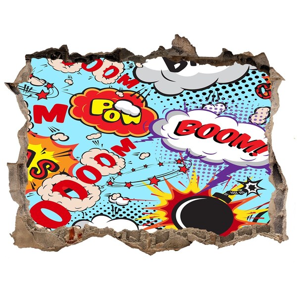 Hole in the wall decal An explosion of colors in a comic book style