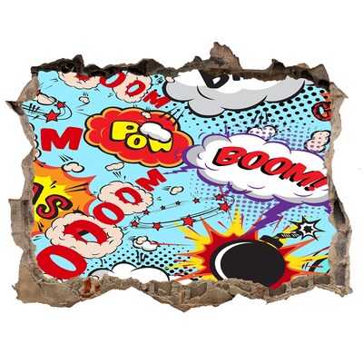 Hole in the wall decal An explosion of colors in a comic book style