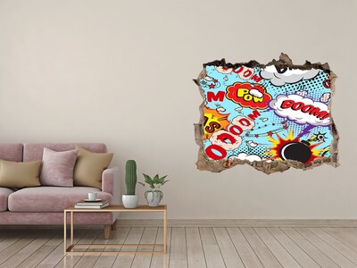 Hole in the wall decal An explosion of colors in a comic book style