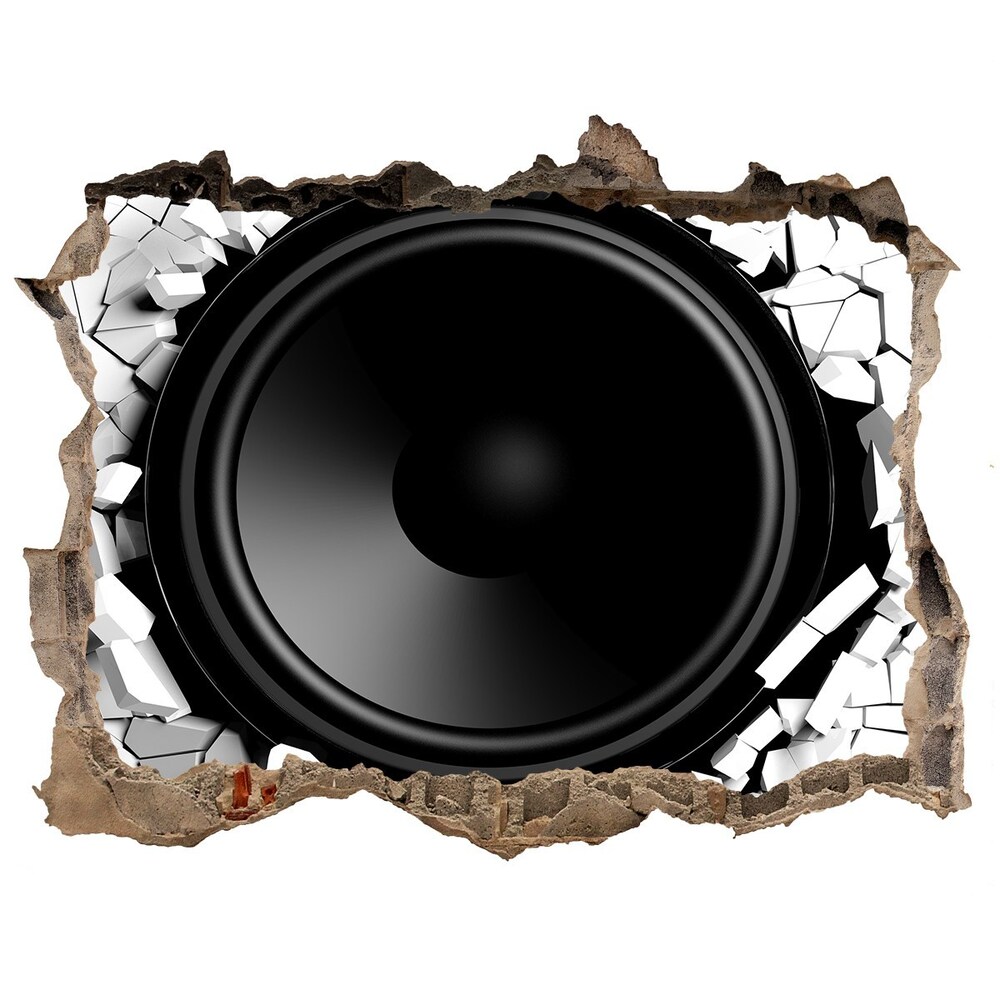 Hole in the wall sticker Loudspeaker