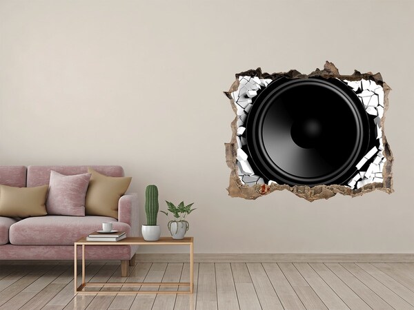 Hole in the wall sticker A loudspeaker in a damaged wall
