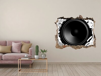 Hole in the wall sticker A loudspeaker in a damaged wall