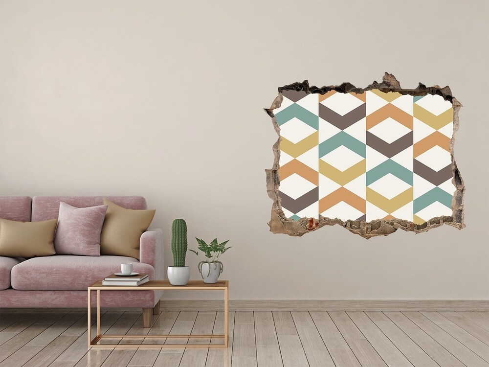 Hole in the wall decal Retro background