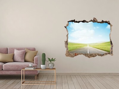 Hole in the wall decal Road through the meadow