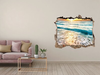 Hole in the wall sticker Sunset beach