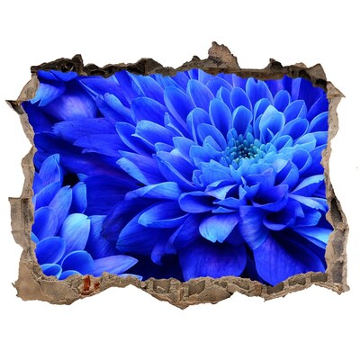 Hole in the wall decal Blue flower in a hole in the wall