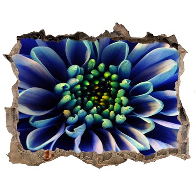 Hole in the wall sticker A flower in blue shades