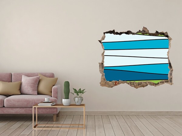 Hole in the wall sticker Colorful stripes