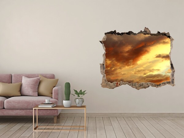 Hole in the wall decal Sunset through a hole in the wall
