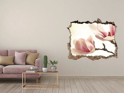 Hole in the wall decal Magnolia flower in concrete