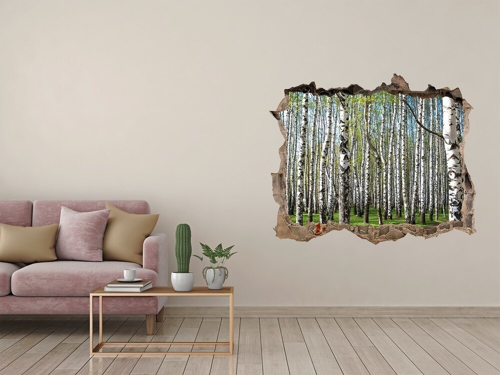 Hole in the wall sticker Birch forest