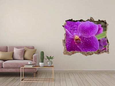 Hole in the wall sticker Orchid flower in a hole in the wall