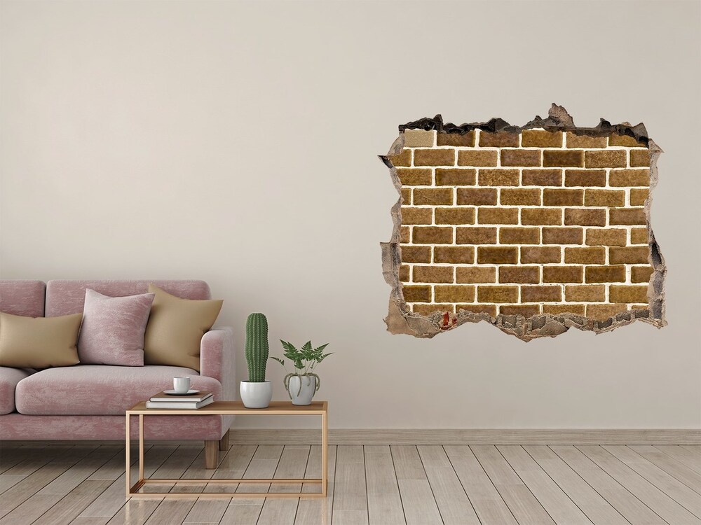 Hole in the wall decal Brick wall