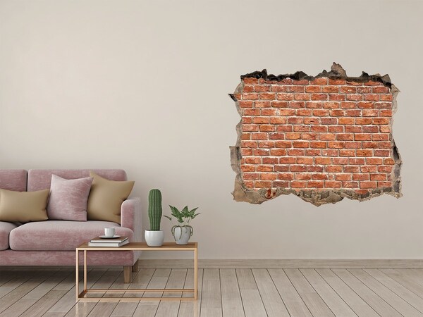 3D wall hole A ruined brick wall
