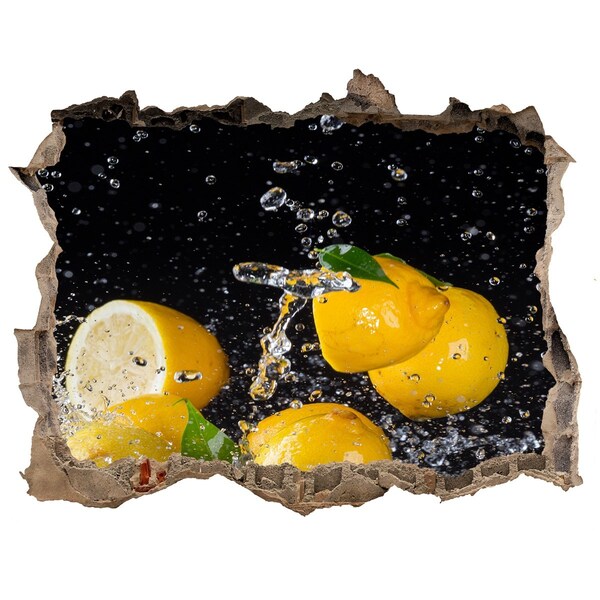 Hole wall sticker Lemon explosion in water