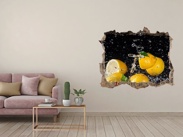 Hole wall sticker Lemon explosion in water