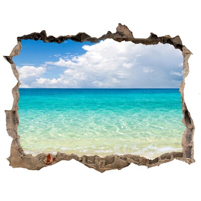 3D wall hole Caribbean Beach Through a Hole in the Wall
