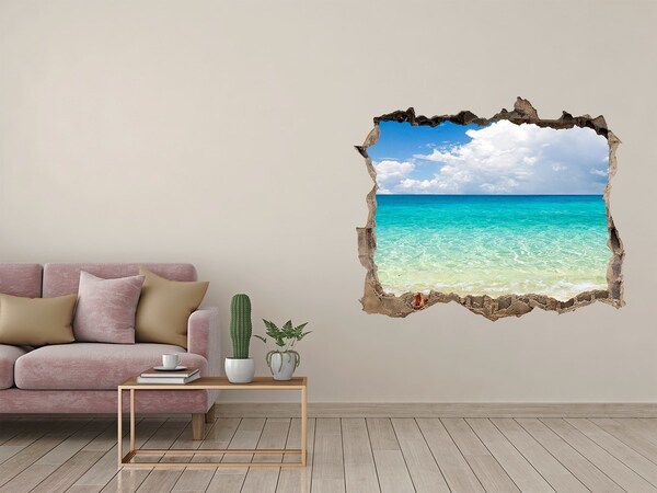 3D wall hole Paradise beach