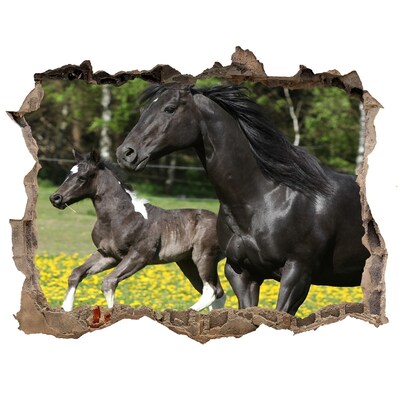 3D wall hole Mare with foal