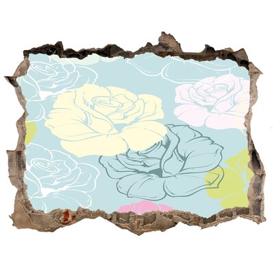 Hole wall sticker Hole in the Wall Floral Mural