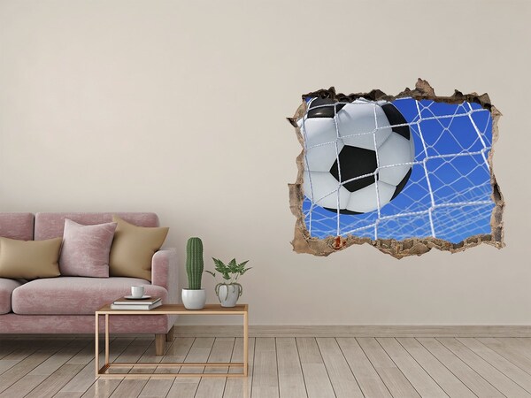 3D wall hole wallpaper A goal in football