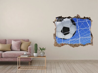 3D wall hole wallpaper Ball in the goal