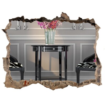 Hole wall sticker A golden table in an elegant interior