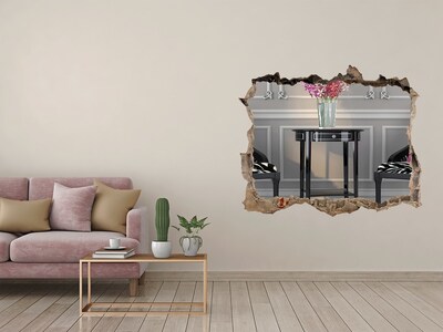 Hole wall sticker A golden table in an elegant interior