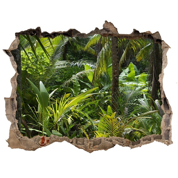 3D wall hole Tropical jungle behind the wall