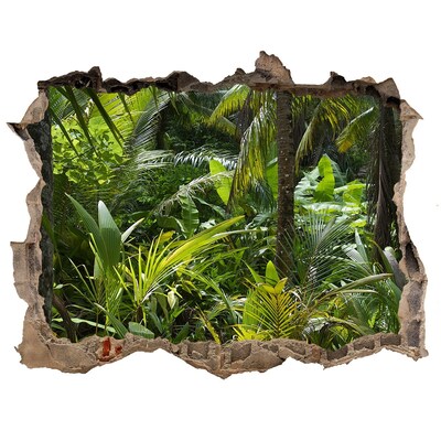 3D wall hole Tropical jungle behind the wall
