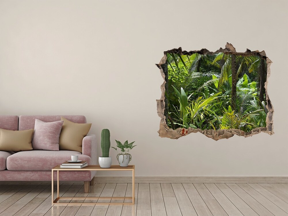 3D wall hole Tropical forest