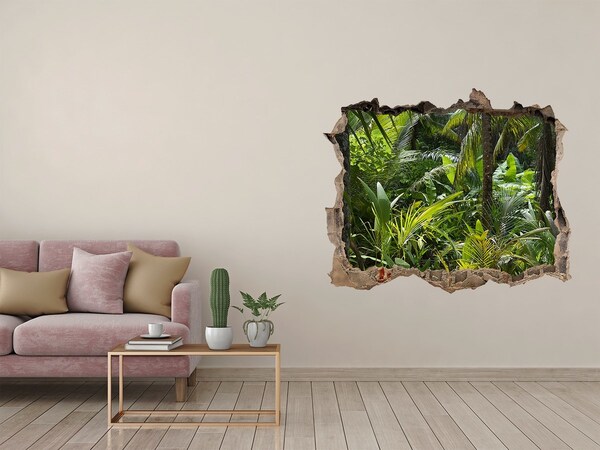 3D wall hole Tropical jungle behind the wall