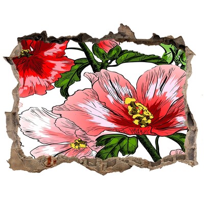 Hole wall sticker Hibiscus