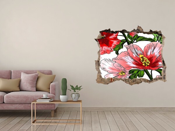 Hole wall sticker Hibiscus